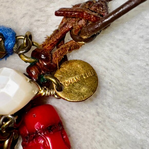 🌀 Chan Luu Skull Series Charm Necklace | 31" Leather | Festival Boho Vibes 💀🪶 - Picture 5 of 9